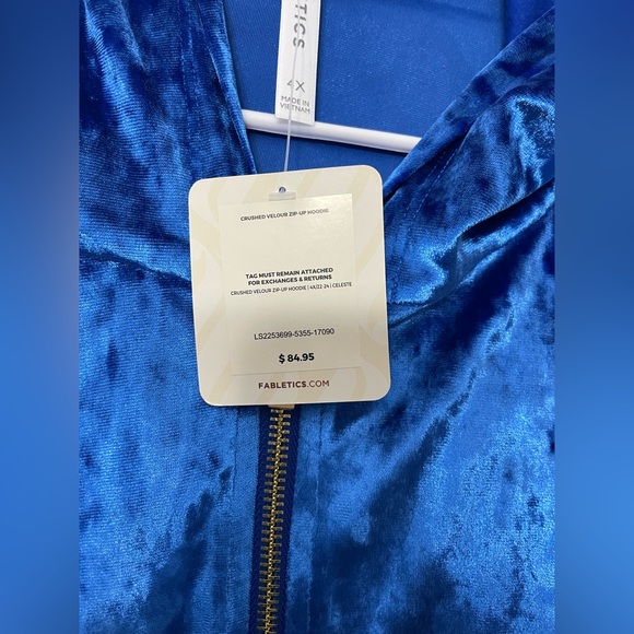 NWT Fabletics Crushed Velour Zip-Up Hoodie | Size: 4X - Picture 2 of 5